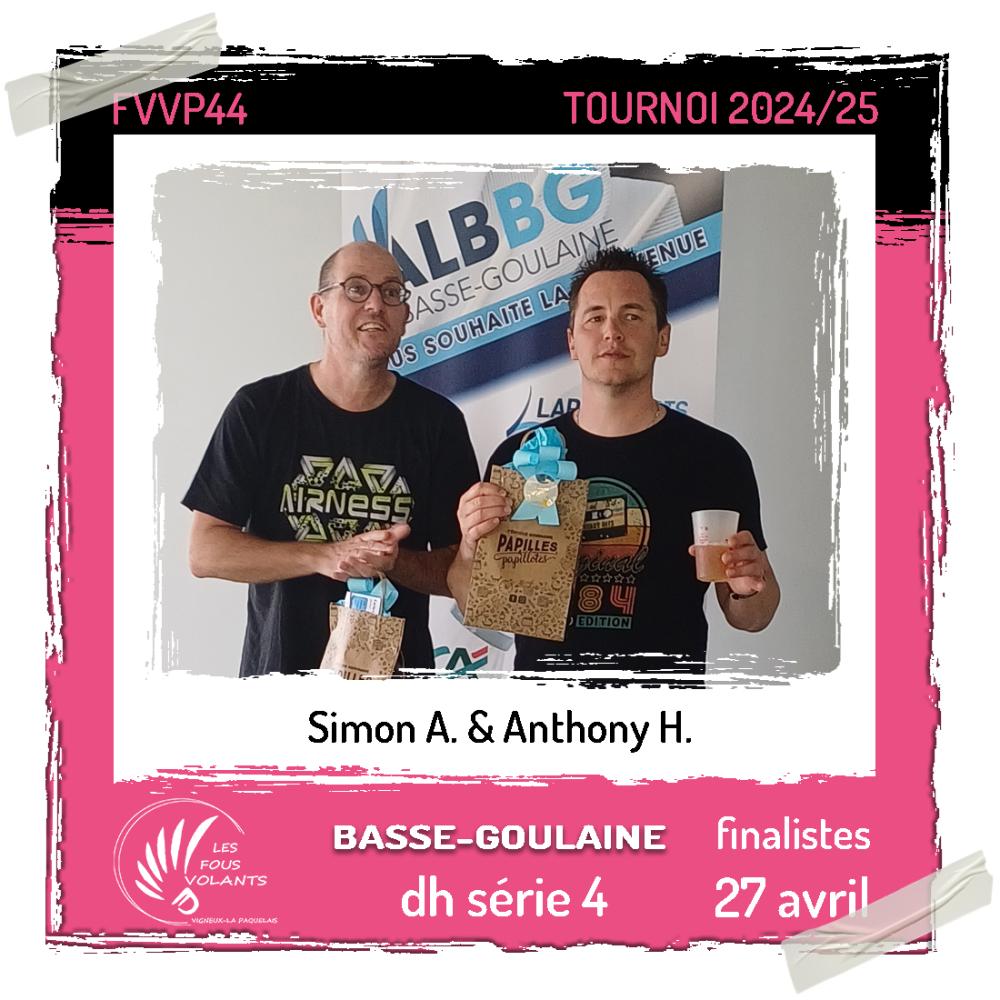 Les Fous Volants finalistes en double homme série 4 à Basse-Goulaine
